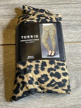 Torrid Leopard Print Full-Length Leggings - Black & Tan Size 0